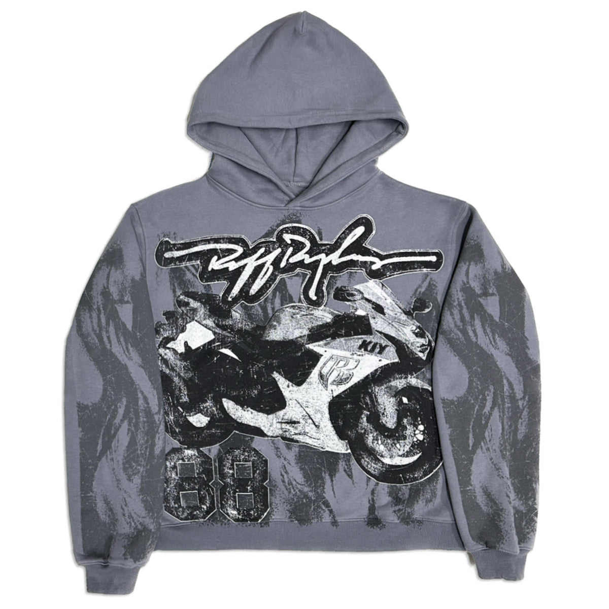 KIY Studios X Ruff Ryders "Double R Classic" Gray Hoodie